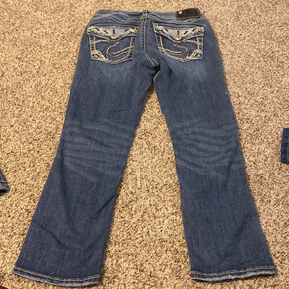 Only worn once straight wide leg Silver jeans - Picture 3 of 3
